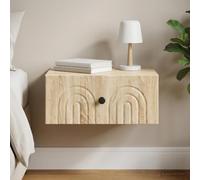 Ziaphsol Wall-Mounted Chêne Sonoma Nightstand 49x34.5x20 cm with Storage Drawer Modern Vintage Design for Bedroom Living Room Interior Decor