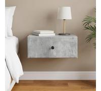 Ziaphsol Wall-Mounted Concrete Gray Bedside Table 49x34.5x20cm with Drawer Modern Scandinavian Bedroom Furniture for Living Room and Dormitory