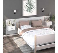 Ziaphsol Wall-Mounted Nightstand Set 2 Pieces White Modern Scandinavian Bedroom Furniture with Drawer for Living Room and Bedroom Space Saving Storage Solution