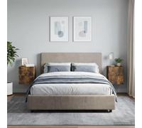 Ziaphsol Wall-Mounted nightstand Set of 2 in Smoked Oak Wood with Modern Scandinavian Style Compact Design for Bedroom Living Room and Dormitory Furniture