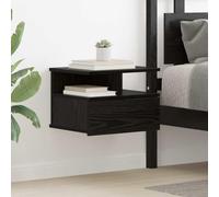 Ziaphsol Wall-Mounted nightstand with Drawer in Dark Oak 40 x 31 x 28 cm Modern Wood Engineered Bedroom Storage Shelf for Living Room Or Bedroom Decor