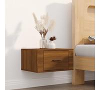 Ziaphsol Wall-Mounted Oak Brown Bedside Table 50x36x25 cm with Ample Storage Space for Bedroom Decor Modern Scandinavian Design Durable MDF and Wood Finish Fits Adult and Children's Rooms