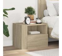 Ziaphsol Wall-Mounted Oak Sonoma Bedside Table 45x30x35 cm with Drawer Modern Scandinavian Style Bedroom Or Living Room Furniture for Bedroom Decor and Storage