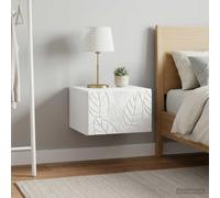 Ziaphsol Wall-Mounted Side Table Set of 2 in White Modern Design with Engineered Wood Finish Ideal for Small Spaces Bedroom Living Room Decor Furniture with Storage Drawers