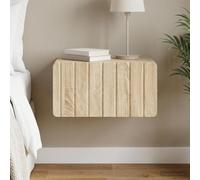 Ziaphsol Wall-Mounted Sonoma Oak Nightstand 49 x 34.5 x 24 cm with Drawer Modern Vintage Wooden Storage Cabinet for Bedroom Living Room Small Space Decor
