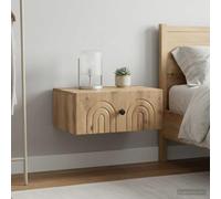 Ziaphsol Wall-Mounted Vintage Oak Nightstand 2-Piece Set with Storage Cabinets for Bedroom Or Living Room Modern Scandinavian Style Durable MDF Wood