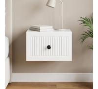 Ziaphsol Wall-Mounted White Glossy Cabinet 33 x 34.5 x 20 cm with Drawer, Versatile Storage for Modern Vintage Bedroom Or Living Room, Durable Engineered Wood Furniture for Indoor Use