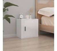 Ziaphsol Wall-Mounted White Glossy Nightstand 50x30x47 cm with Storage Shelf Modern Scandinavian Bedroom Furniture for Living Room and Dormitory