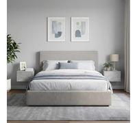Ziaphsol Wall Side Table Set of 2 in Concrete Gray Modern Design Compact 34.5 x 33 x 20 cm for Living Room Bedroom Small Space Storage Functional Furniture