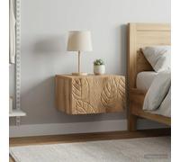 Ziaphsol Wall Side Table Set of 2 in Rustic Oak Finish Compact Dimensions 34.5 x 33 x 20 cm Ideal for Living Room Bedroom Small Space Modern Scandinavian Design