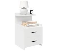 Ziaphsol White 2-Drawer Nightstand 40 x 36.5 x 62 cm with Storage Shelf for Bedroom, Modern Wooden Bedside Table, Durable MDF and Metal Frame, Scandinavian Style, Ideal for Adult Or Child Rooms