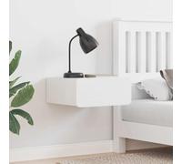 Ziaphsol White Bedside Table 39 x 34 x 16.5 cm Solid Pine Wood with Drawer for Bedroom Or Living Room, Vintage Scandinavian Style, Durable Natural Finish, Compact Furniture for Small Spaces