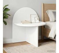 Ziaphsol White Bedside Table 40 x 35.5 x 45.5 cm Wooden Engineering Modern Minimalist Bedroom Decor for Living Room and Nightstand Use