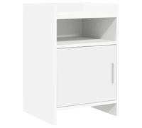 Ziaphsol White Bedside Table 40 x 36 x 60 cm Wooden Engineering Modern Nightstand with Storage Drawer and Metal Handle for Bedroom Lounge Dormitory Adult Child Scandinavian Industrial Style