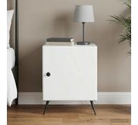 Ziaphsol White Bedside Table 43 x 34.5 x 50 cm Wooden Engineering Modern Vintage Style with Storage Drawer for Bedroom Living Room Nightstand Or Side Table