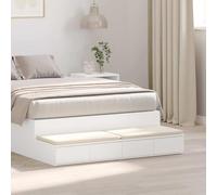 Ziaphsol White Engineered Wood Bed Drawer Unit 120 x 36.5 x 16.5 cm with Four Spacious Drawers Versatile Storage Solution for Modern Bedroom, Doubles as a Step Stool Or Seat, Durable and Stylish