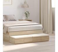 Ziaphsol Wooden Bed Drawer with Chêne Sonoma Finish 120 x 36.5 x 16.5 cm Multi-Use Storage Unit with Tactile Push-Open Drawers for Bedroom, Living Room Or Dormitory Modern Minimalist Style
