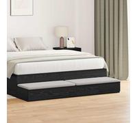 Ziaphsol Wooden Bed Drawer with Storage Chêne Noir Finish 160 x 36.5 x 16.5 cm Multi-Use Modern Minimalist Bedroom Furniture for Nightstand Or Step