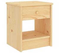 Ziaphsol Wooden Bedside Table 35x30x40 cm Solid Pine Nightstand with Drawer and Shelf for Bedroom Living Room Vintage Scandinavian Style Natural Finish