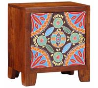 Ziaphsol Wooden Bedside Table 40x30x45 cm Acacia Solid Wood with Storage Space Scandinavian Modern Vintage Finish Ideal for Bedroom Living Room Or Dorsitory