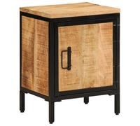 Ziaphsol Wooden Bedside Table 40x30x52.5 cm with Natural Mango Wood Finish Modern Scandinavian Bedroom Or Living Room Furniture with Storage and Stable Legs
