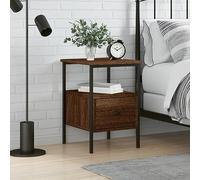 Ziaphsol Wooden Bedside Table in chêne Marron with Engineered Wood Construction Measuring 34x36x50 cm, Modern Bedroom Side Table with Spacious Drawer and Storage Shelf, Ideal for Bedroom, Living Room