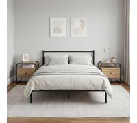 Ziaphsol Wooden Bedside Table Set 2 Pieces Chêne Artisanal Modern Bedroom Furniture with Storage Drawers and Shelves for Living Room Nightstand with Protective Floor Pads