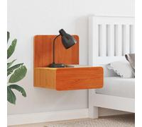 Ziaphsol Wooden Bedside Table with Two Drawers in Natural Finish 44 x 32.5 x 40 cm Classic Design Versatile Bedroom Furniture for nightstand Or Small Storage in Modern Or Vintage Decor AU