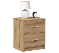 Ziaphsol Wooden Bedside Table with Two Drawers in Solid Oak 40 x 36 x 50 cm for Bedroom Nightstand with Storage and Easy Access, Modern Scandinavian Style Furniture