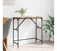 Ziaphsol Wooden Industrial Console Table 75 x 32 x 75 cm with Engineering Wood Surface Stable Steel Legs Modern Vintage Style for Hallway Living Room Entryway with Storage and Easy Assembly