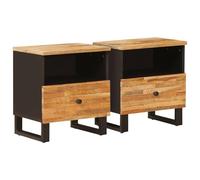 Ziaphsol Wooden Mango Armoires with Drawers, Compact Storage Cabinets for Bedroom Lounge Modern Vintage Furniture, 40 x 33 x 46 cm Brown Finish