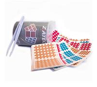 ZiATEC Cross Tapes 102 | 204 | 306 pièces de pansements croisées, patchs d'acupuncture avec boîte de protection et pince à épiler, taille:boîtier d'alimentation, couleur:Mélanger - 306 pièces