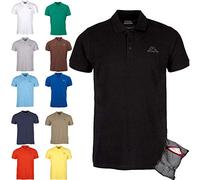Ziatec Kappa Polo Classique Édition avec Sac à Linge Pratique | Chemise de Golf Basique à Manches Courtes, Plusieurs Offre groupée et Couleurs, Taille:4XL, Couleur:2 x Noir