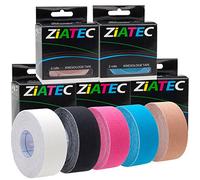 ZiATEC Pro Kinesiology Tape - Bande de Kinésiologie | Bande étroit, élastique et imperméable pour le sport, ruban de physiothérapie (4,5 m x 2,5 cm), taille:2.5 cm - largeur, couleur:1 x blanc