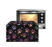 ZIATUBLES Housse anti-poussière colorée avec empreintes de pattes de chien pour four à micro-ondes, comptoir portable, protection contre les taches, en toile résistante aux taches, pour friteuse à air