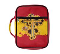 ZIATUBLES Housse de bible avec drapeau espagnol et tournesol imprimé croix pour femmes, hommes, garçons et filles, étui de transport pour livres, sac à main de protection avec sangle pour étude