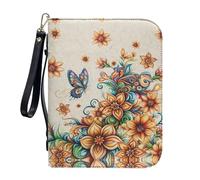 ZIATUBLES Housse de bible en similicuir avec sangle de transport pour livre - Sac pour la prière - Taille L - 2XL, Boho Mandala Floral Papillon, XXL