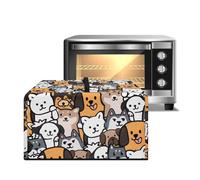 ZIATUBLES Housse de protection anti-poussière en toile avec poignée résistante à la chaleur pour friteuse à air, grille-pain, four à micro-ondes, motif chien dessin animé, L