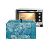 ZIATUBLES Housse de protection anti-poussière pour four à micro-ondes avec poignée, motif tortue bleue, housse de protection résistante à la chaleur pour friteuse à air, grille-pain, four en toile