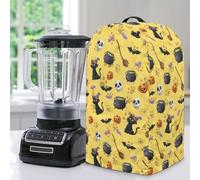 ZIATUBLES Housse de protection anti-poussière pour machine à café, motif tête de mort, chauve-souris, citrouille, anti-traces de doigts, résistante aux taches, avec poignée