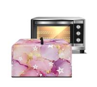 ZIATUBLES Housse de protection portable pour four à micro-ondes, comptoir, micro-ondes en toile résistante aux taches, pour friteuse à air, grille-pain, motif étoiles marbrées, or rose, taille S