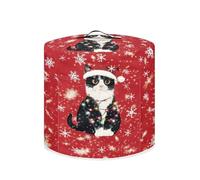 ZIATUBLES Housse pour autocuiseur avec poche de rangement Motif chat de Noël Flocon de neige Accessoires de friteuse à air comprimé Lavable 8 l