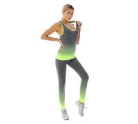 ZiaWorld Tenue d'entraînement 2 pièces pour femme, Ensemble de gym sans couture côtelé décontracté et confortable haut débardeur taille haute ensembles de leggings, Survêtement de sport activewear
