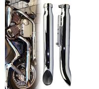 ZIAYI 1 Paire Tuyau De Silencieux D'échappement De Moto pour Harley pour Suzuki VL 125 800 1500 Intruder Bobber Chrome Conique Tourner Silencieux De Fer (Color : Chrome)