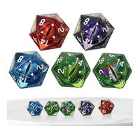 Zibeem 5 Dragon Eye Dice, 20 Faces Magic Eye Longan Dice, Polyhedral Resin Longan Dice, Color Shiny Eyeball Dice for Tabletop Games Interactive Games Donjons-et-Dragons Accessoires