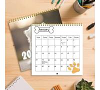 Zibeem Calendrier Chien 2026,Agenda Mural Chiots et Chiens - Grande Grille Mensuelle Organisateur pour Préparations de Vacances Réunions Classe Bureau Fitness Planification Familiale