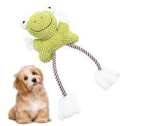 Zibeem Jouets en Peluche pour Chiens - Crépitant en Forme De Grenouille avec Corde en Coton | Jouet Éducatif Anti-Stress pour Chiot - pour Chiens Mordeurs Et Chiots Mâchage Nettoyage Dentaire