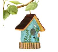 Zibeem Maisons d'oiseaux pour l'extérieur, à l'extérieur des Oiseaux, Résine Small Bird House, Boîte à Nidification élégante, décoration de Jardin colorée, Ornements de Montage d'arbres pour Le