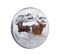 Zibeem Médaille Commémorative De Noël - Médaille De Père Noël - Souvenir De Noël - Ièces De Monnaie en Métal D'élan du Père Noël pour Noël