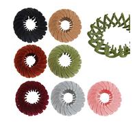 Zibeem Porte-chignons pour cheveux de femme,Porte-chignons | 7x pinces à cheveux,Pinces à cheveux, supports de queue de cheval et chouchous, fabricant de chignons, fabricants de chignons extensibles